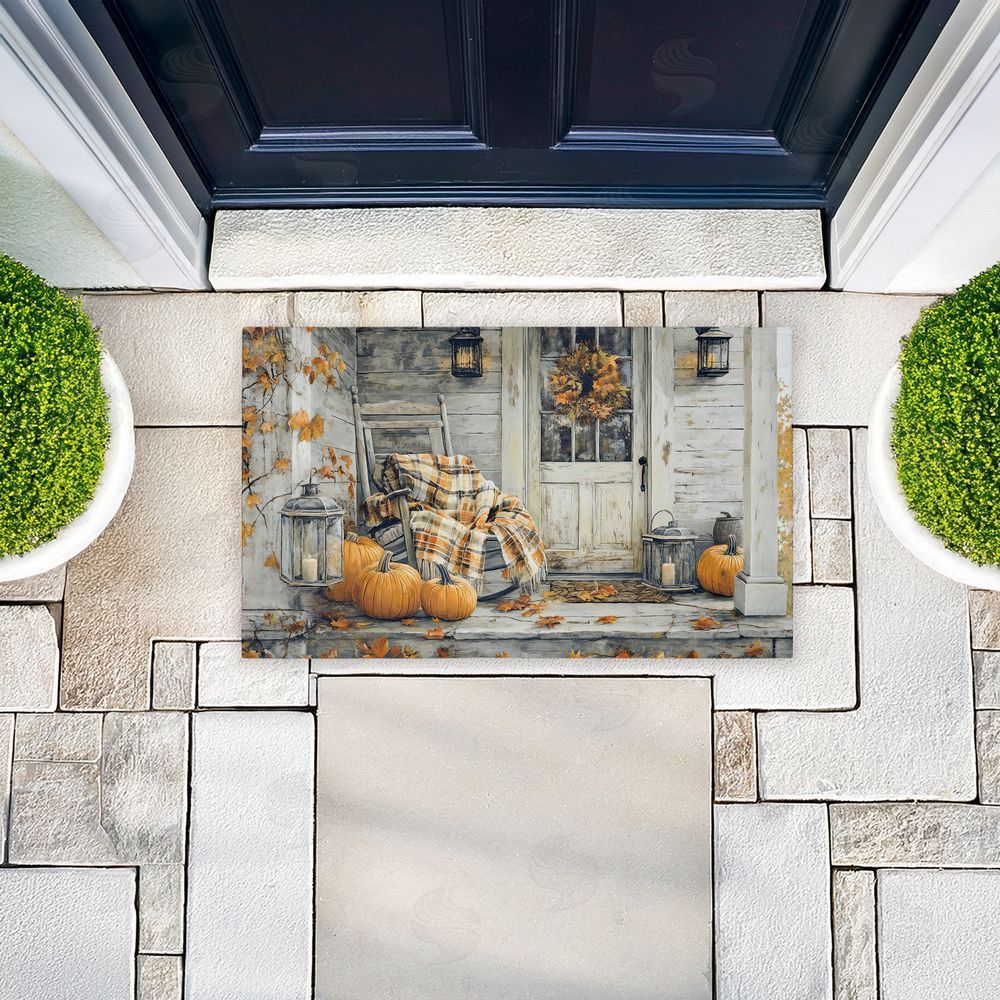 Creative Studio Rustic Fall Porch Rocking Chair Unwoven Outdoor Door Mat