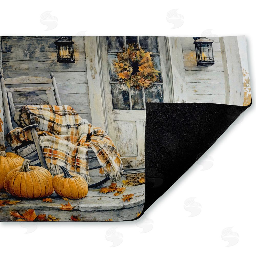 Creative Studio Rustic Fall Porch Rocking Chair Unwoven Outdoor Door Mat