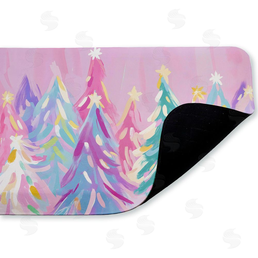 Arlington Prints Abstract Pastel Christmas Trees Kitchen Floor Mat
