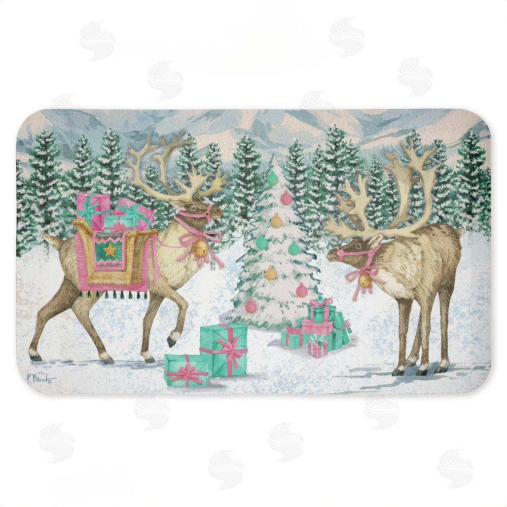 Paul Brent Whimsy Holiday Reindeer Kitchen Floor Mat