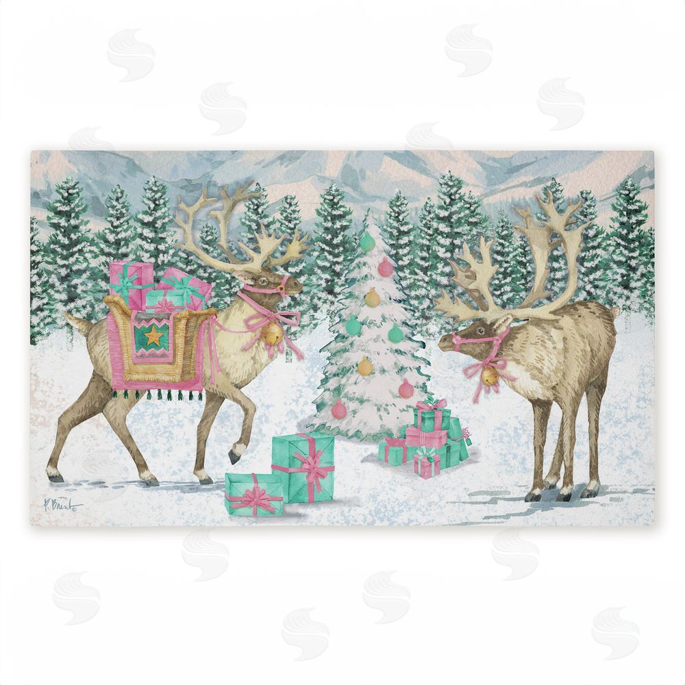 Paul Brent Whimsy Holiday Reindeer Unwoven Outdoor Door Mat