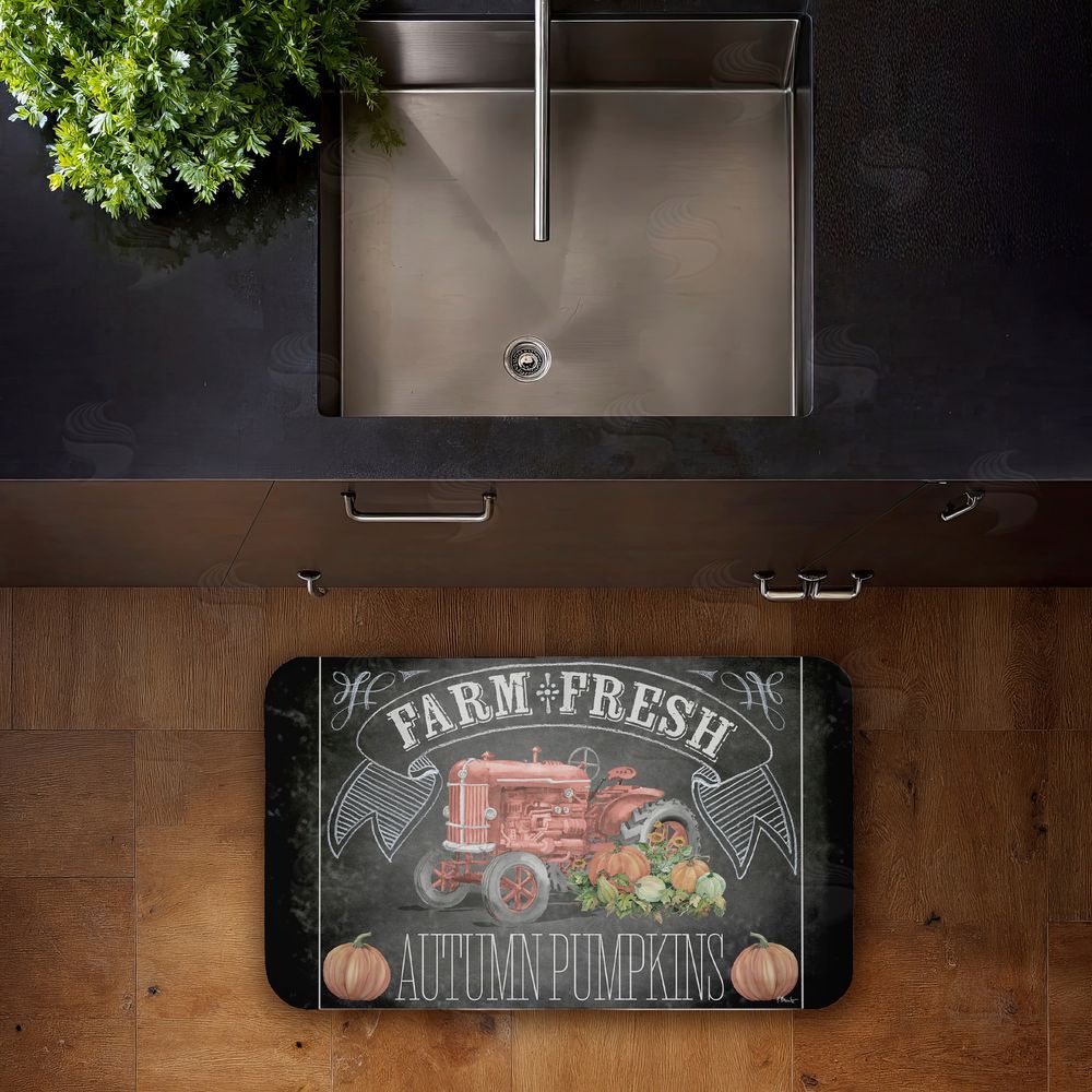 Paul Brent Autumn Tractor Chalkboard Pumpkins Kitchen Floor Mat