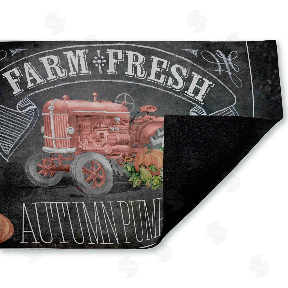 Paul Brent Autumn Tractor Chalkboard Pumpkins Unwoven Outdoor Door Mat