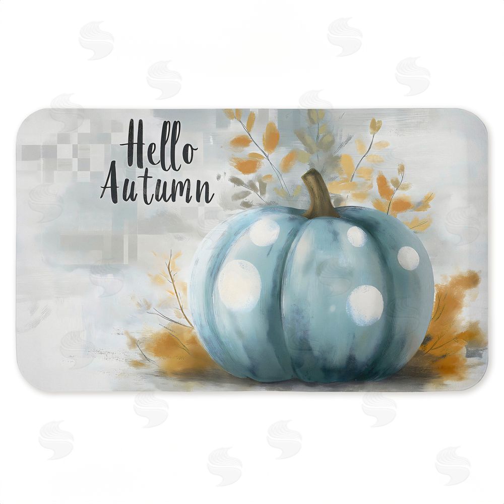 Creative Studio Hello Autumn Blue Pumpkin Kitchen Floor Mat