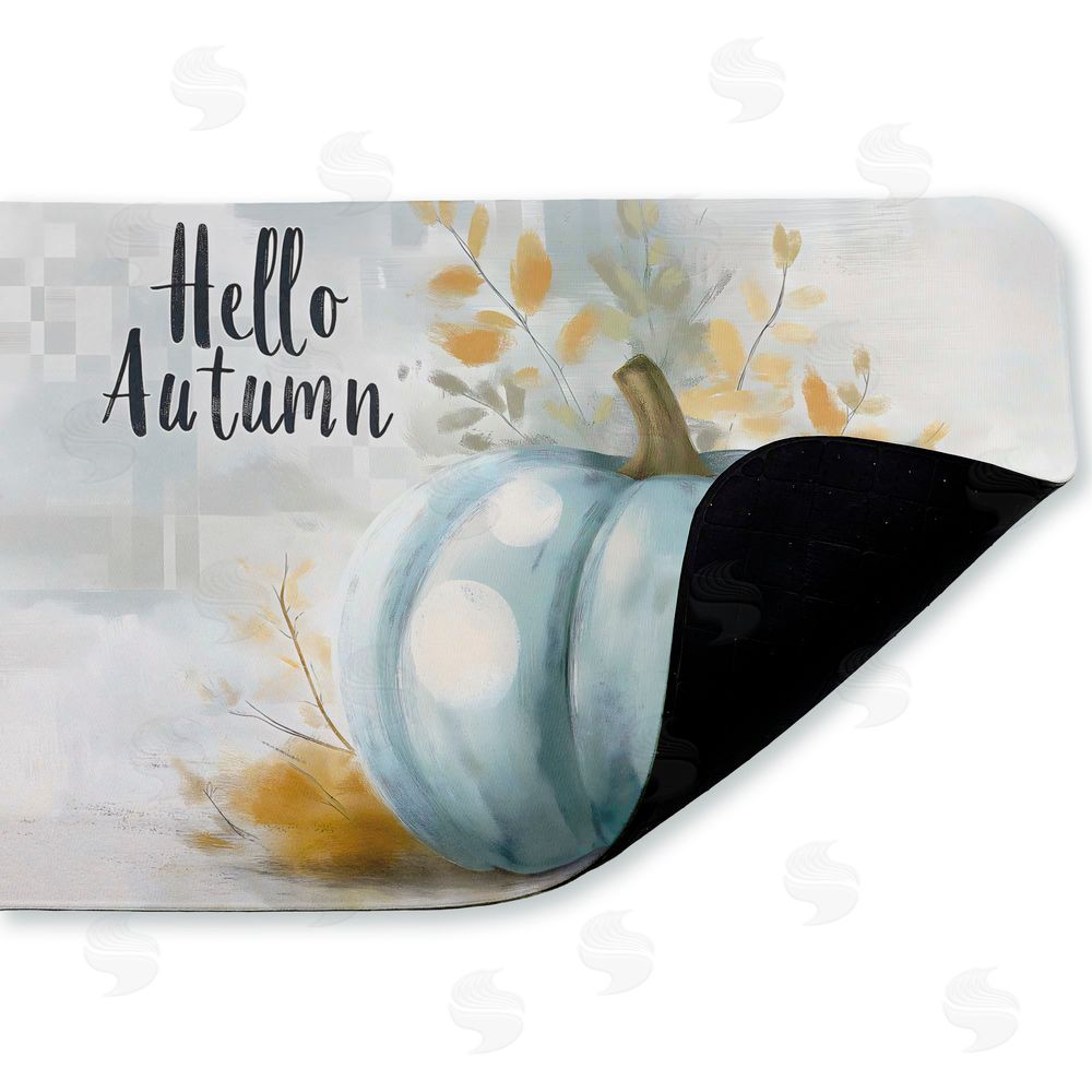 Creative Studio Hello Autumn Blue Pumpkin Kitchen Floor Mat