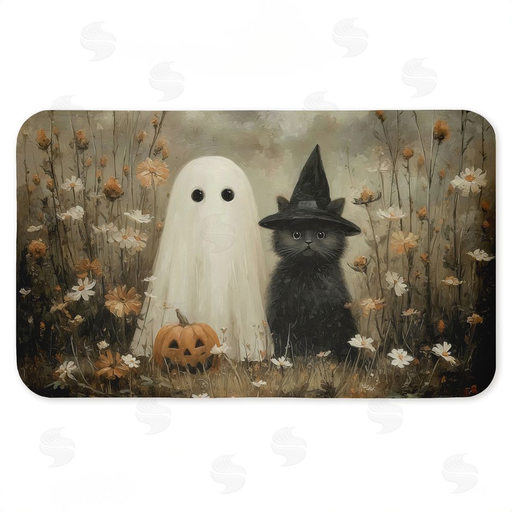 Arlington Prints Ghost & Black Kitten Kitchen Floor Mat