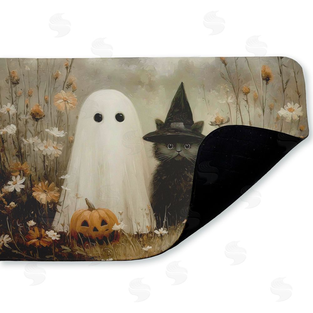Arlington Prints Ghost & Black Kitten Kitchen Floor Mat
