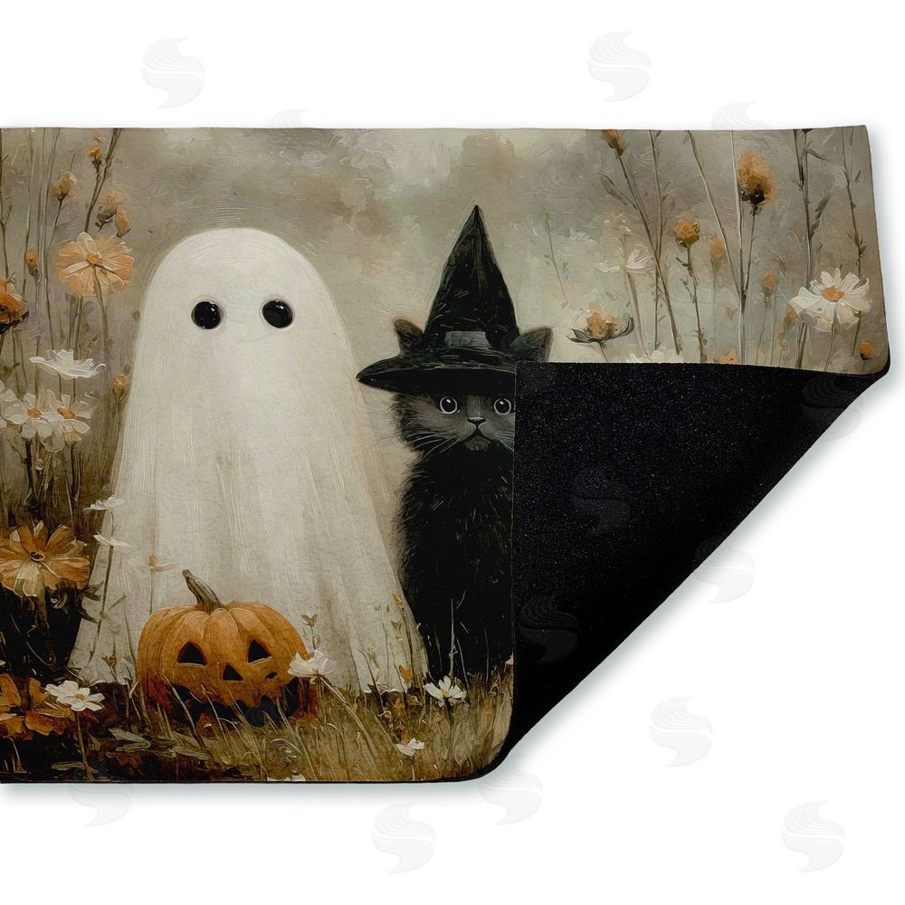 Arlington Prints Ghost & Black Kitten Unwoven Outdoor Door Mat