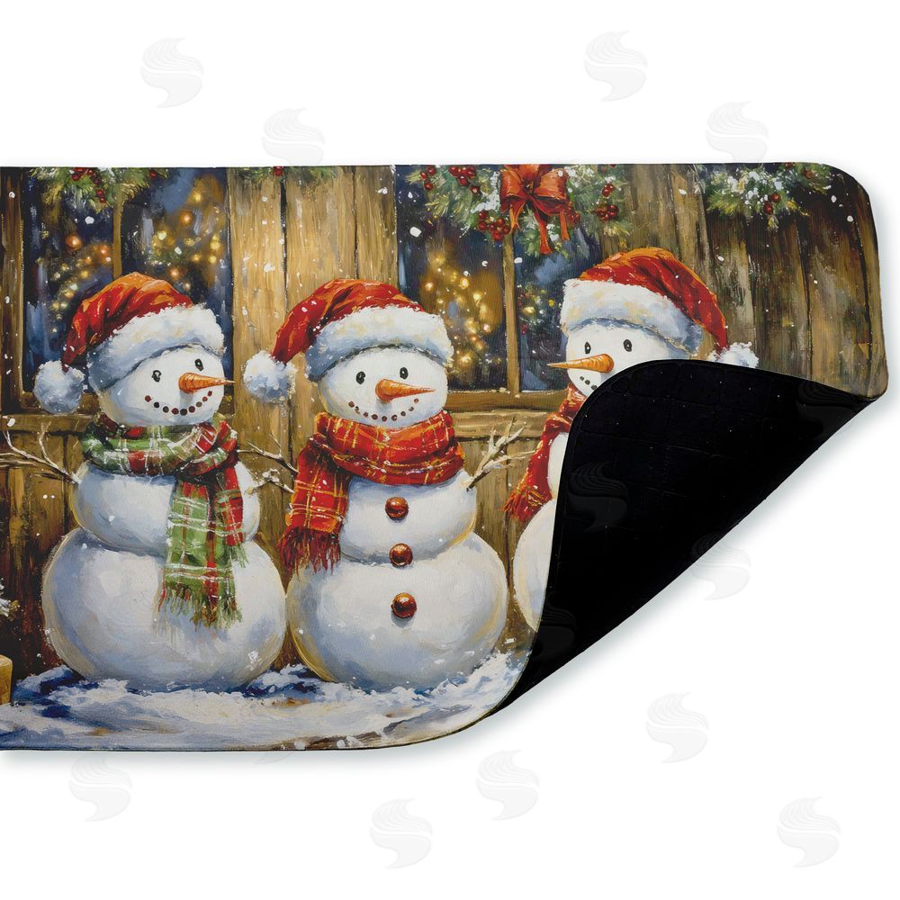 Creative Studio Rustic Snowman Trio Kitchen Floor Mat