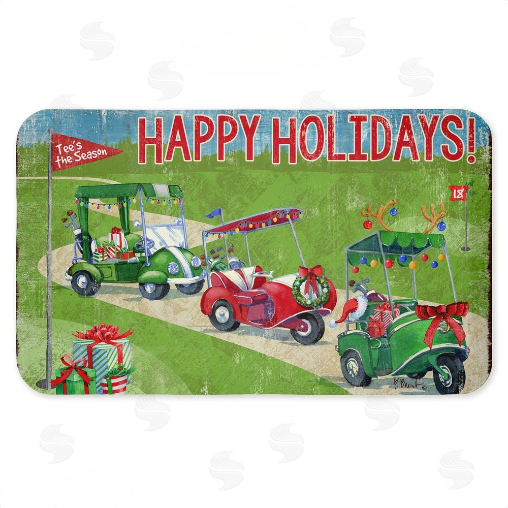 Paul Brent Holiday Golf Time Kitchen Floor Mat