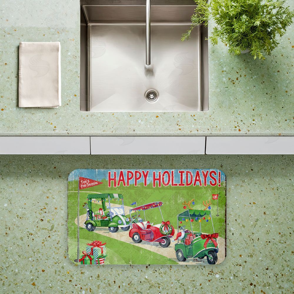 Paul Brent Holiday Golf Time Kitchen Floor Mat