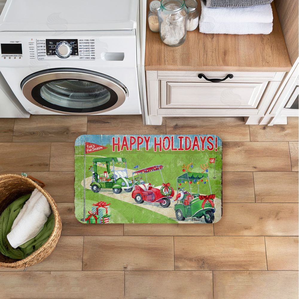 Paul Brent Holiday Golf Time Kitchen Floor Mat
