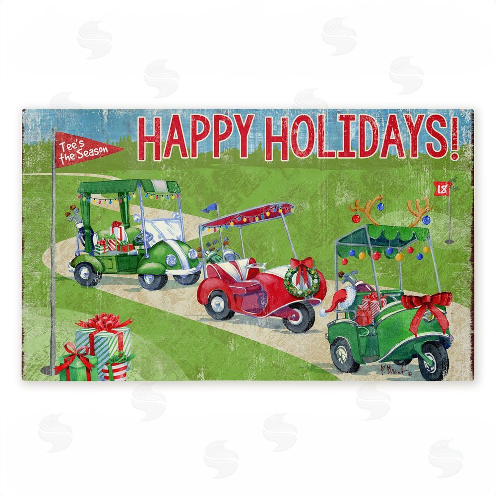 Paul Brent Holiday Golf Time Unwoven Outdoor Door Mat