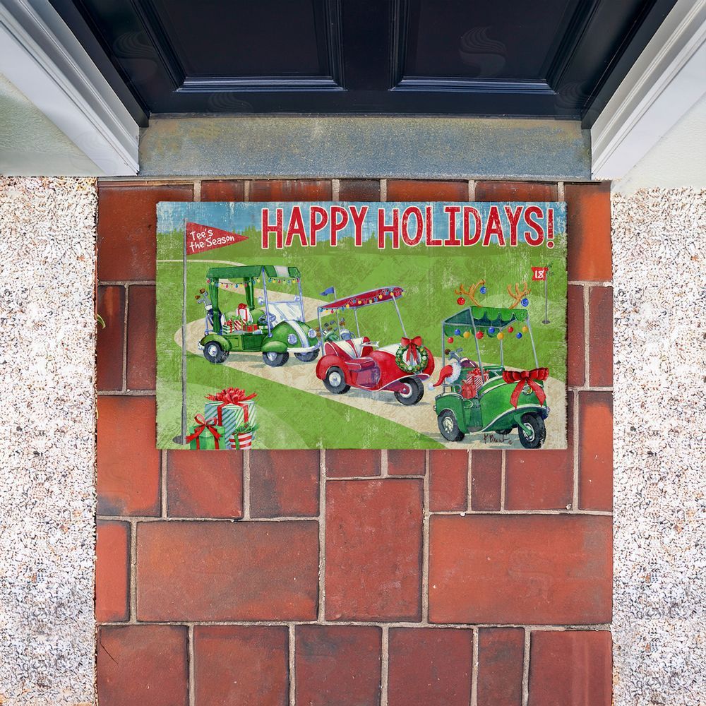 Paul Brent Holiday Golf Time Unwoven Outdoor Door Mat
