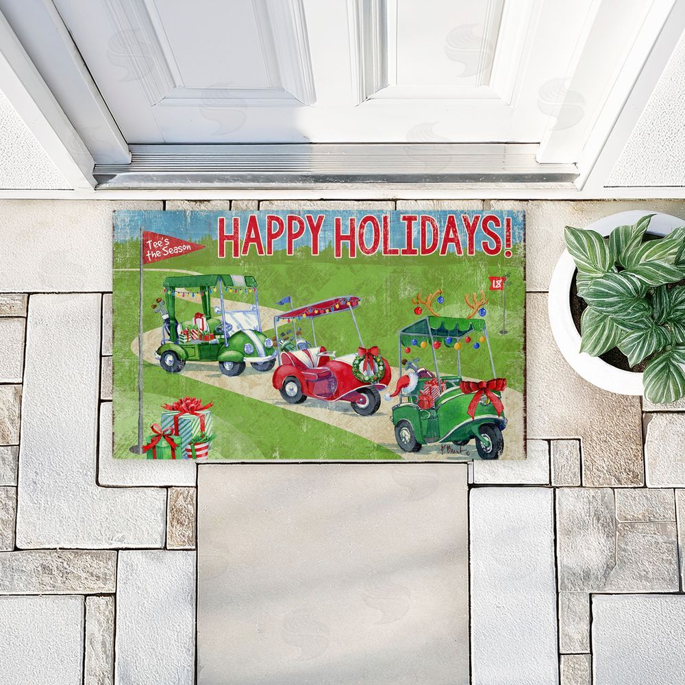 Paul Brent Holiday Golf Time Unwoven Outdoor Door Mat