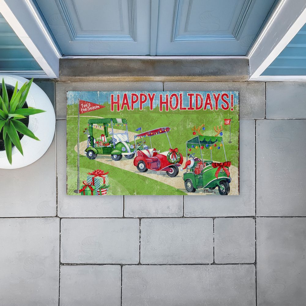 Paul Brent Holiday Golf Time Unwoven Outdoor Door Mat