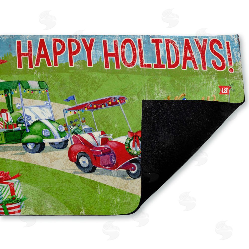 Paul Brent Holiday Golf Time Unwoven Outdoor Door Mat