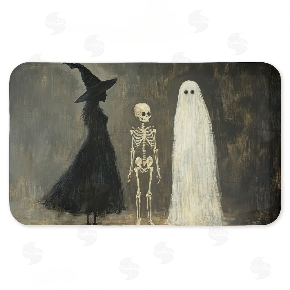 Petal Prints Design Halloween Terror Trio Kitchen Floor Mat