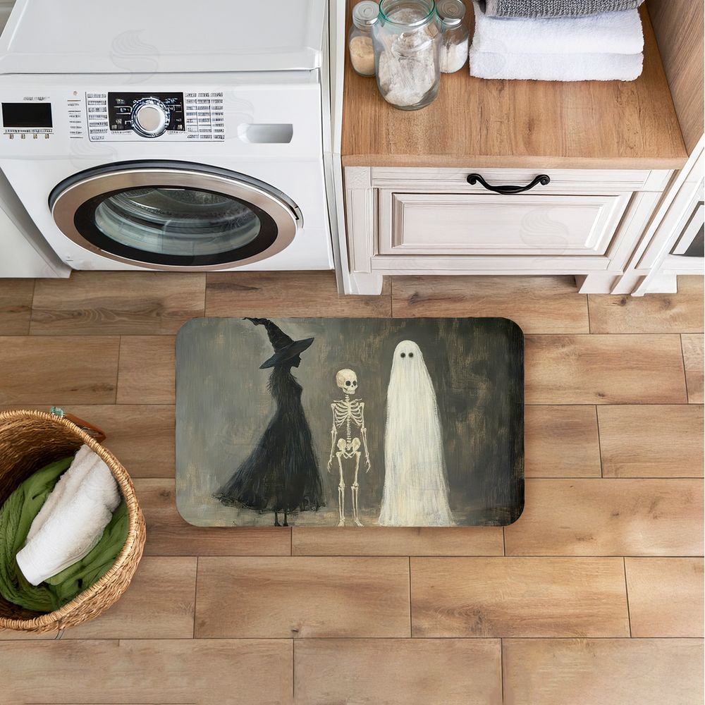 Petal Prints Design Halloween Terror Trio Kitchen Floor Mat