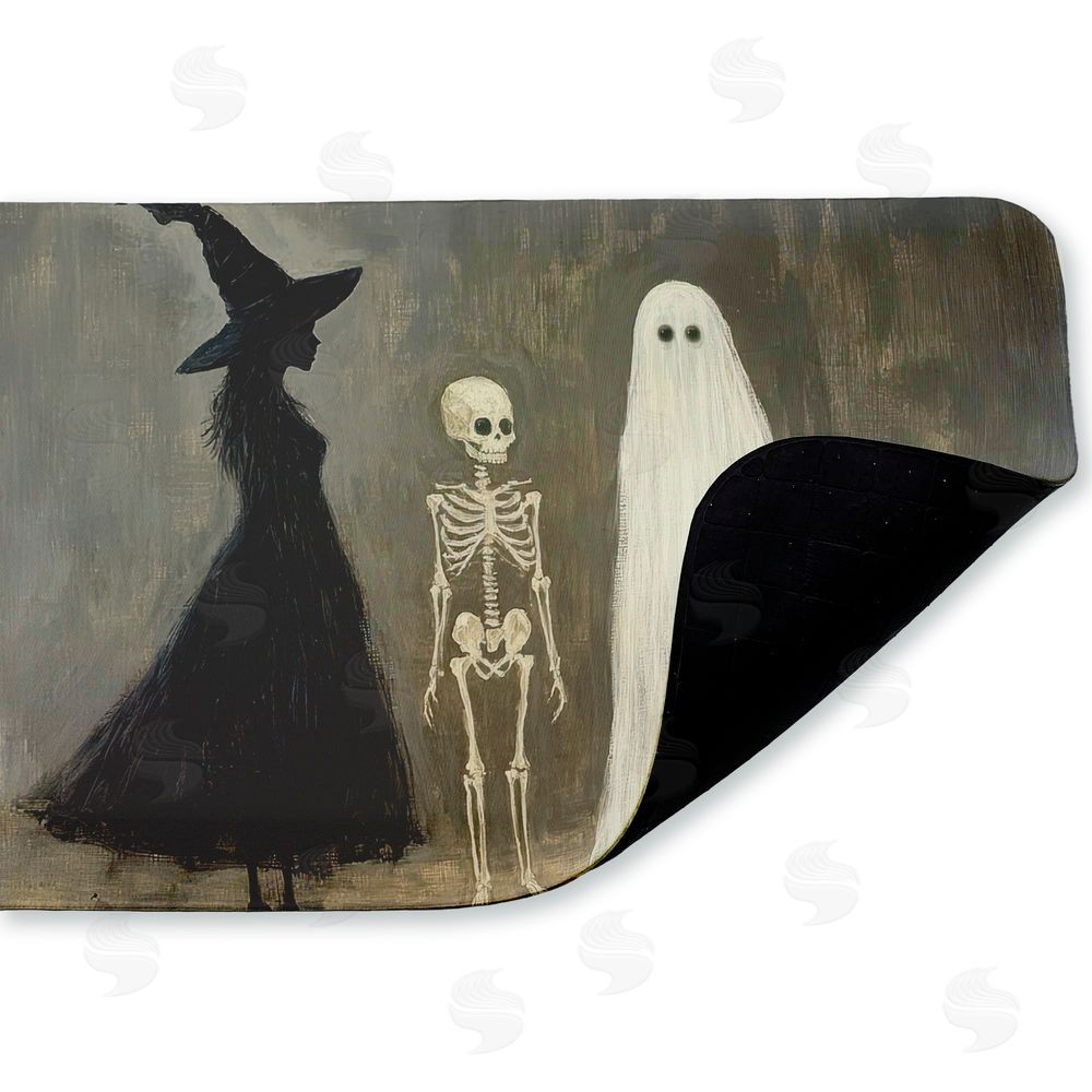 Petal Prints Design Halloween Terror Trio Kitchen Floor Mat
