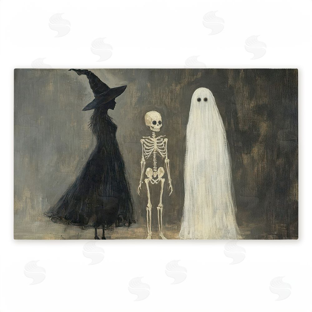 Petal Prints Design Halloween Terror Trio Unwoven Outdoor Door Mat