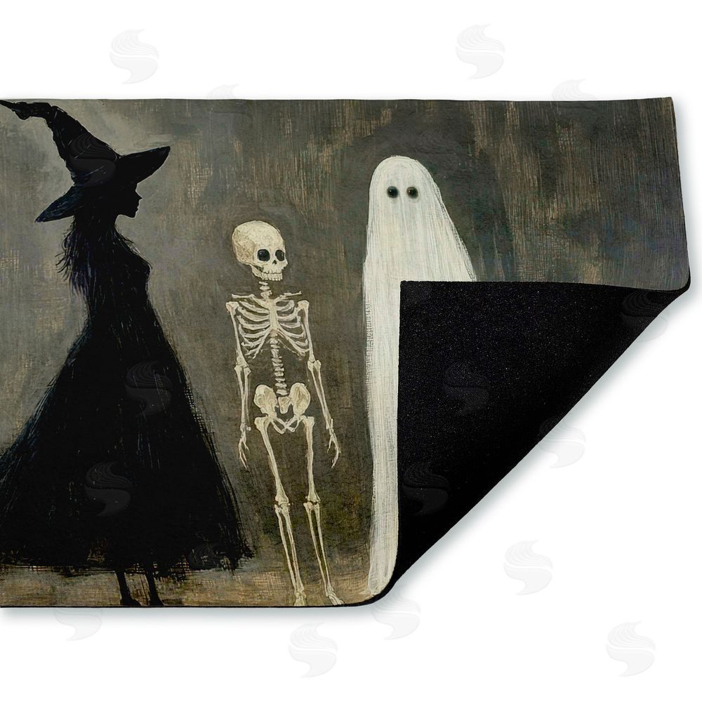 Petal Prints Design Halloween Terror Trio Unwoven Outdoor Door Mat
