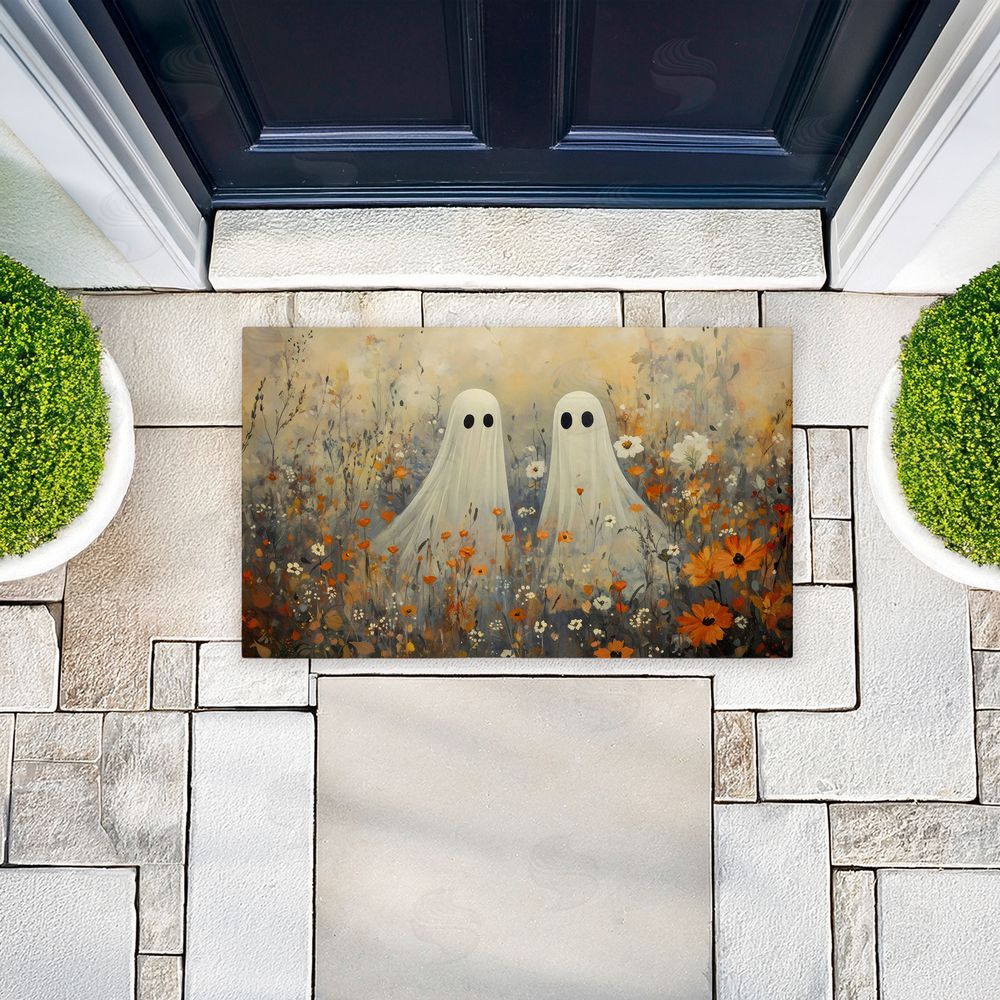 Creative Studio Ghosts in Autumn Meadow Unwoven Outdoor Door Mat