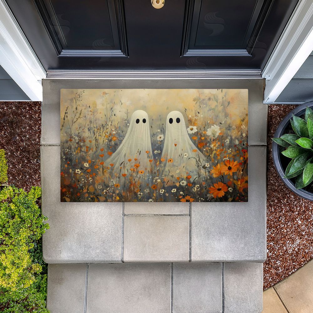 Creative Studio Ghosts in Autumn Meadow Unwoven Outdoor Door Mat