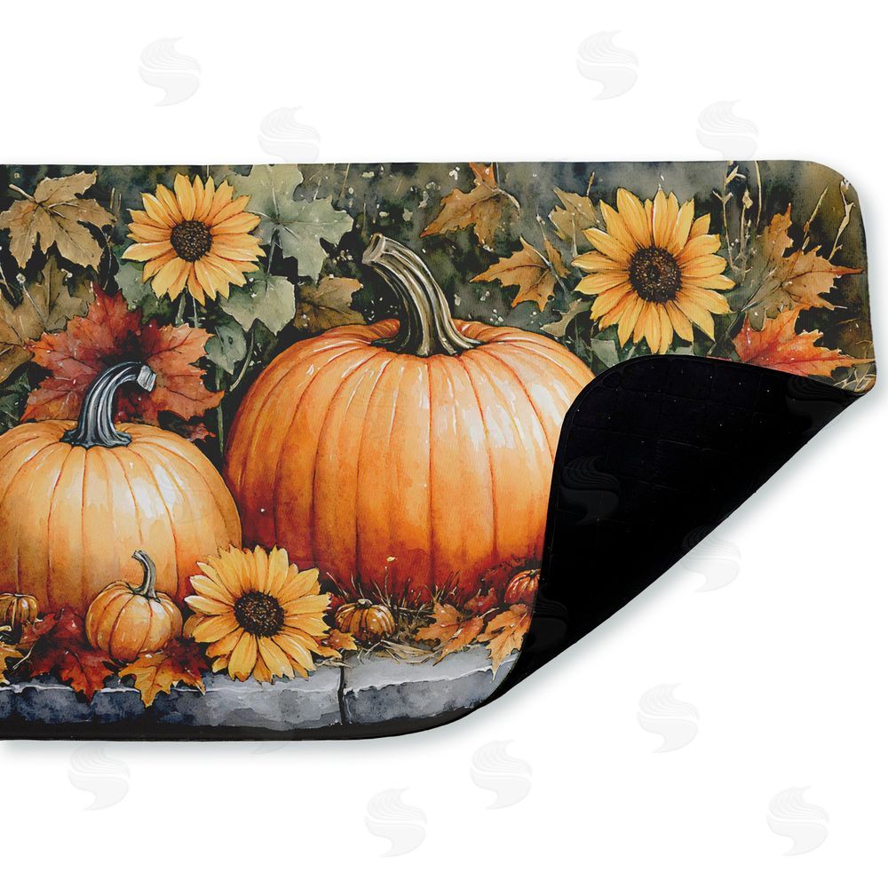 Creative Studio Autumn Pumpkins on Ledge Kitchen Floor Mat