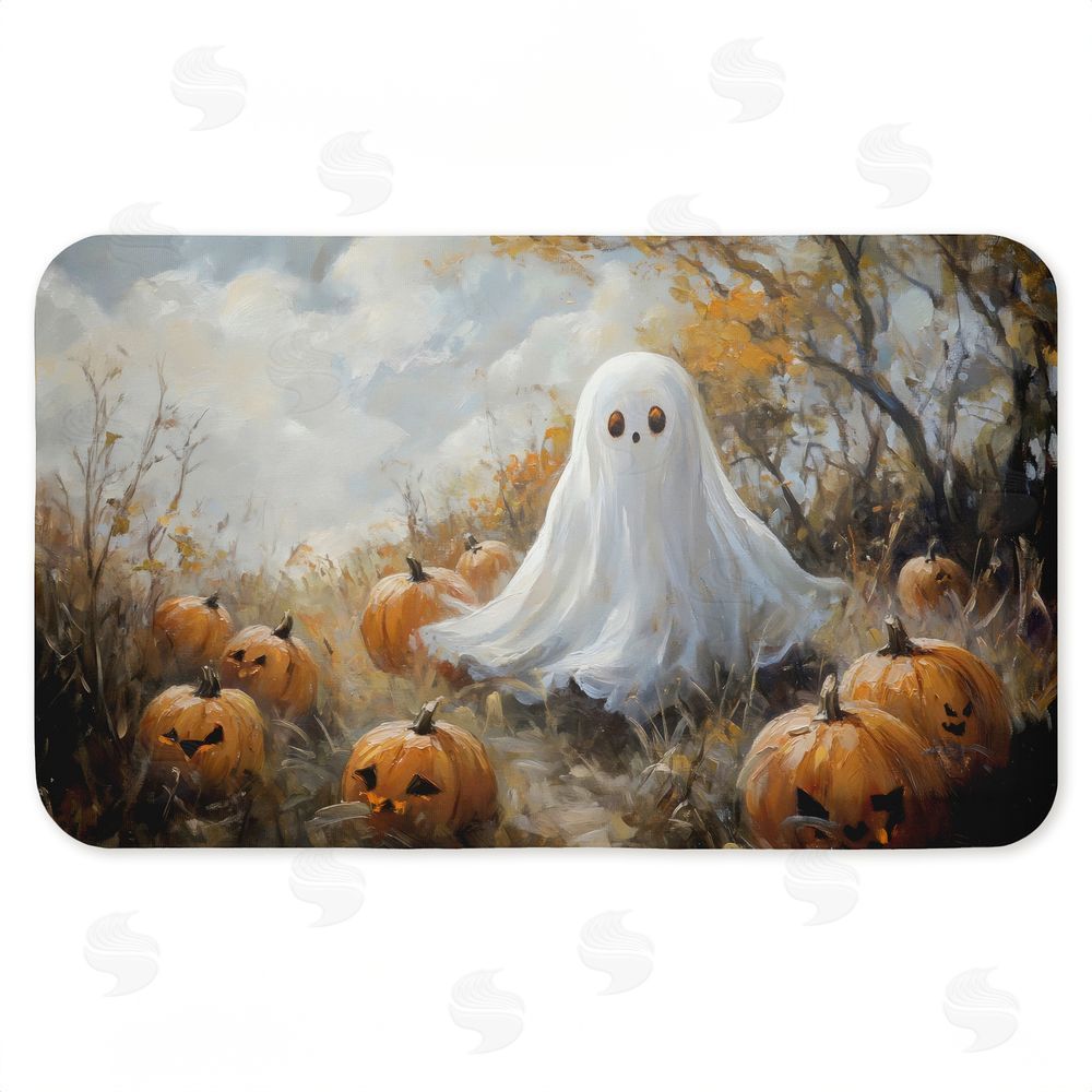 Creative Studio Ghost in Field of Pumpkins Kitchen Floor Mat