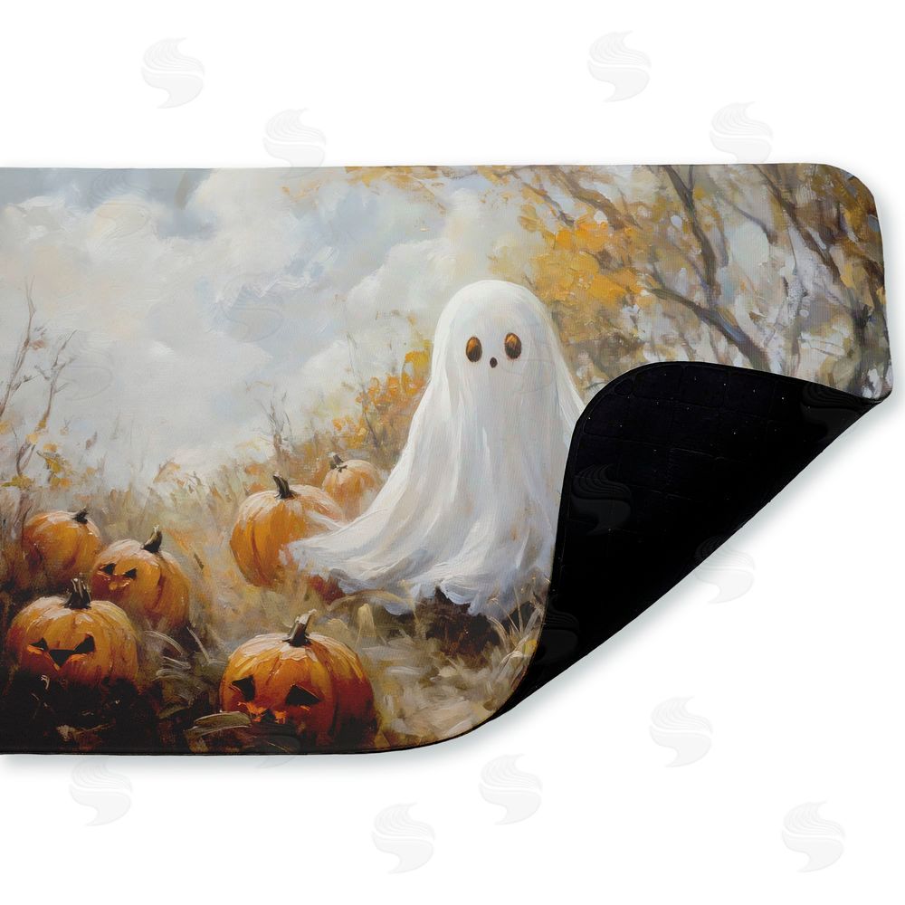 Creative Studio Ghost in Field of Pumpkins Kitchen Floor Mat