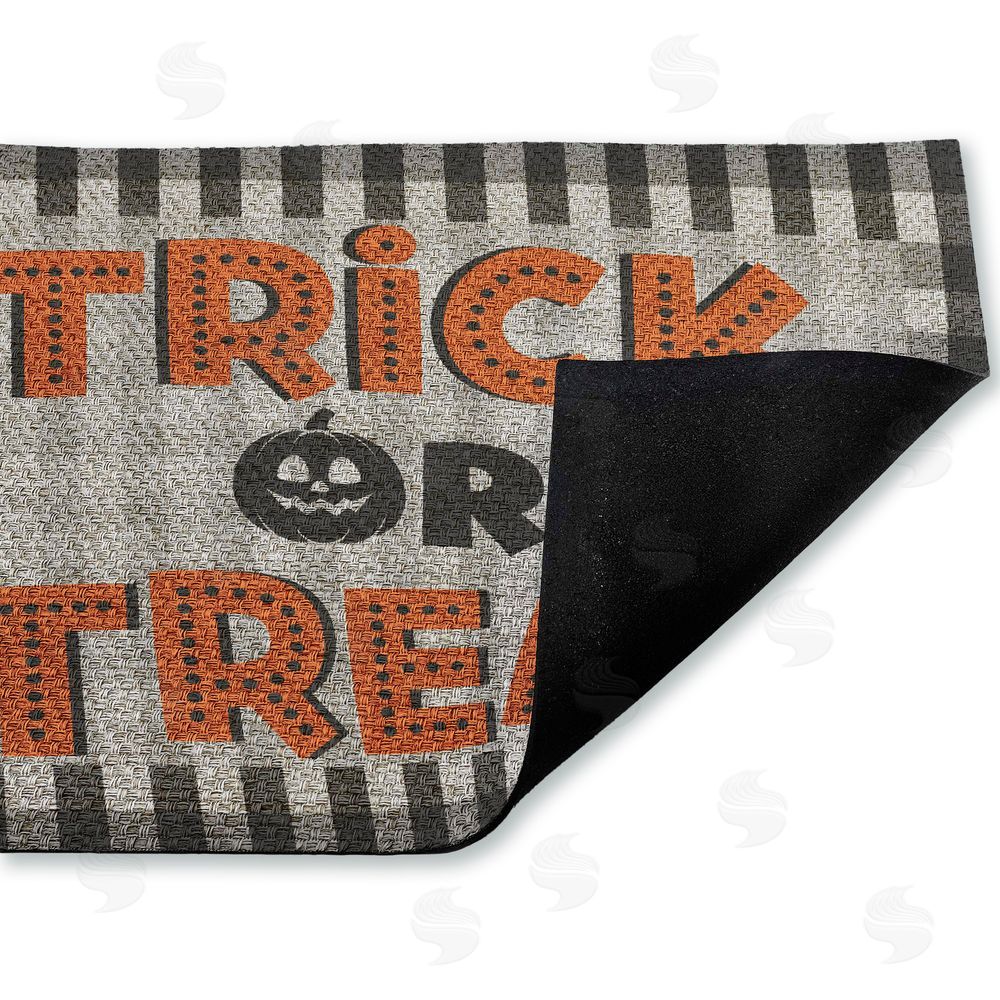 Marcus Prime Trick Or Treat Gingham Outdoor Faux Sisal Door Mat