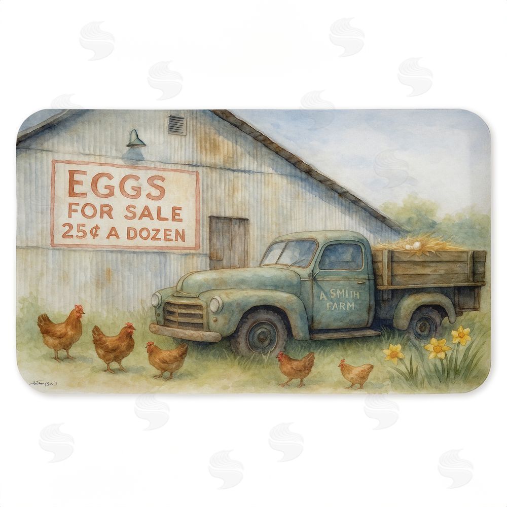 Antony Smith Eggs For Sale Farmhouse Kitchen Floor Mat