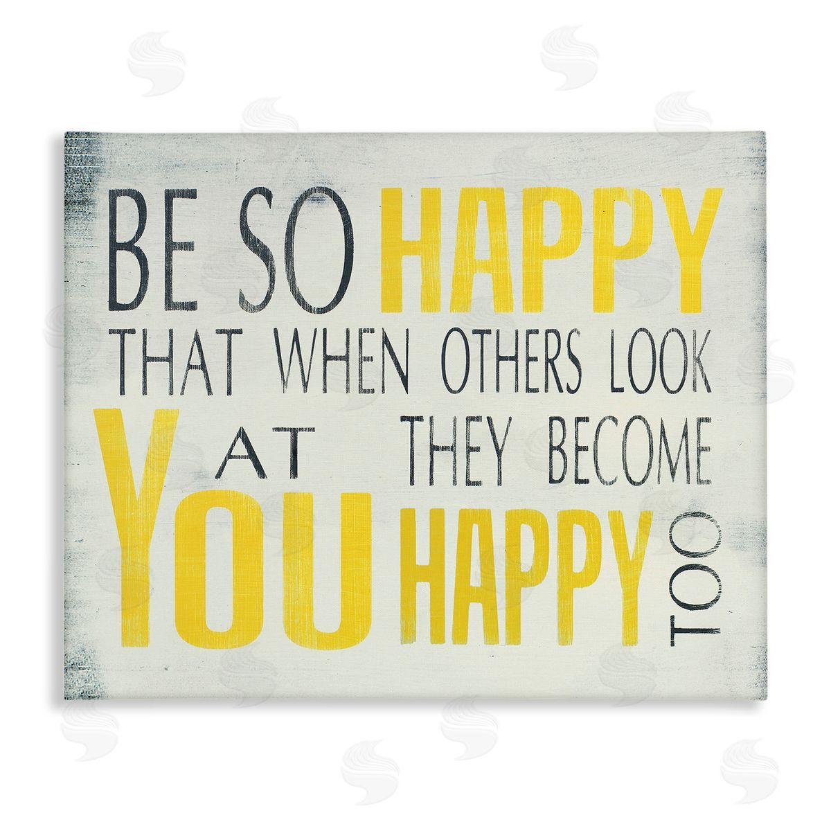 Happiness Uplifting Sentiment Canvas Wall Art, Home Decor by Holly Stadler