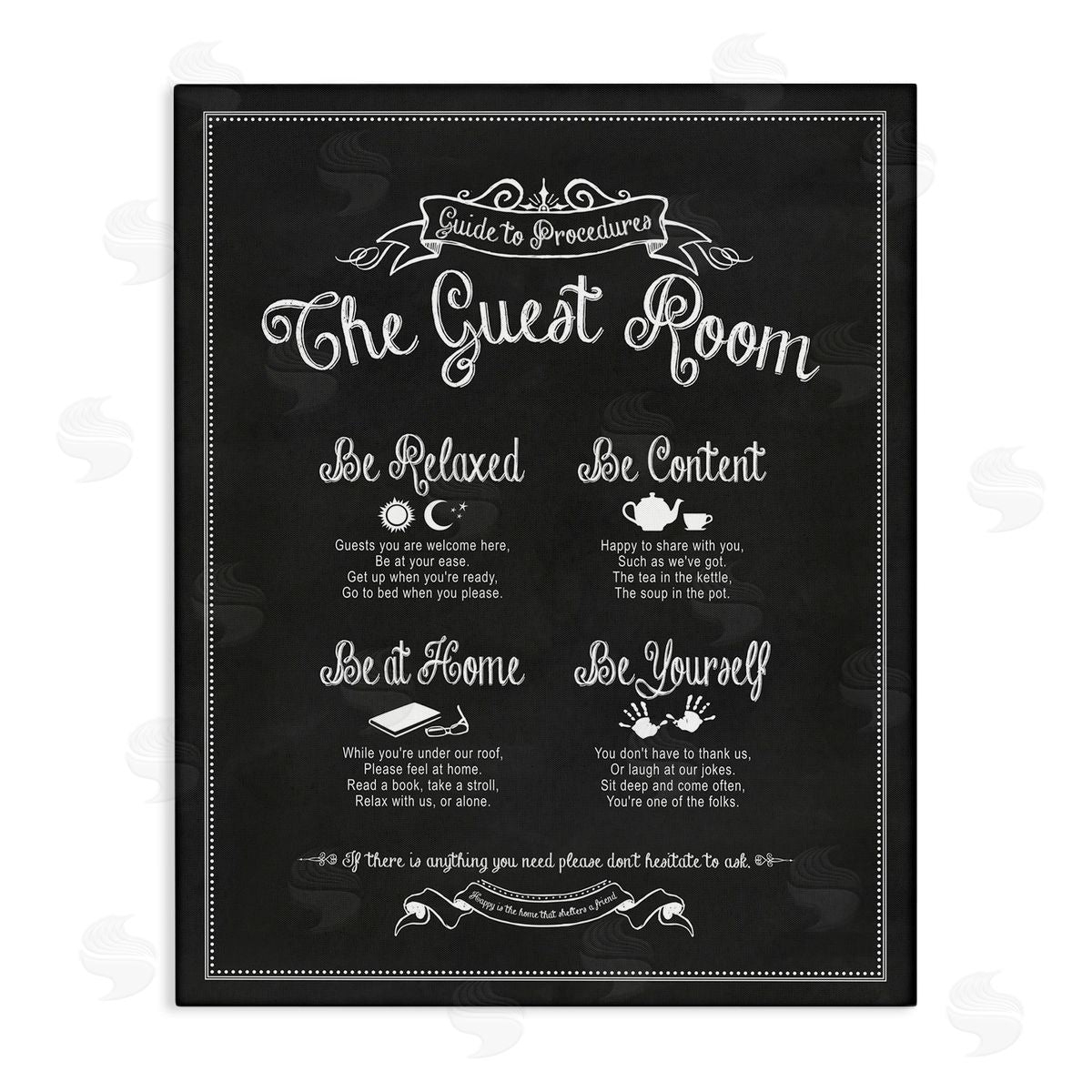 The Guest Room Guide Canvas Wall Art, Home Decor by Lettered and Lined