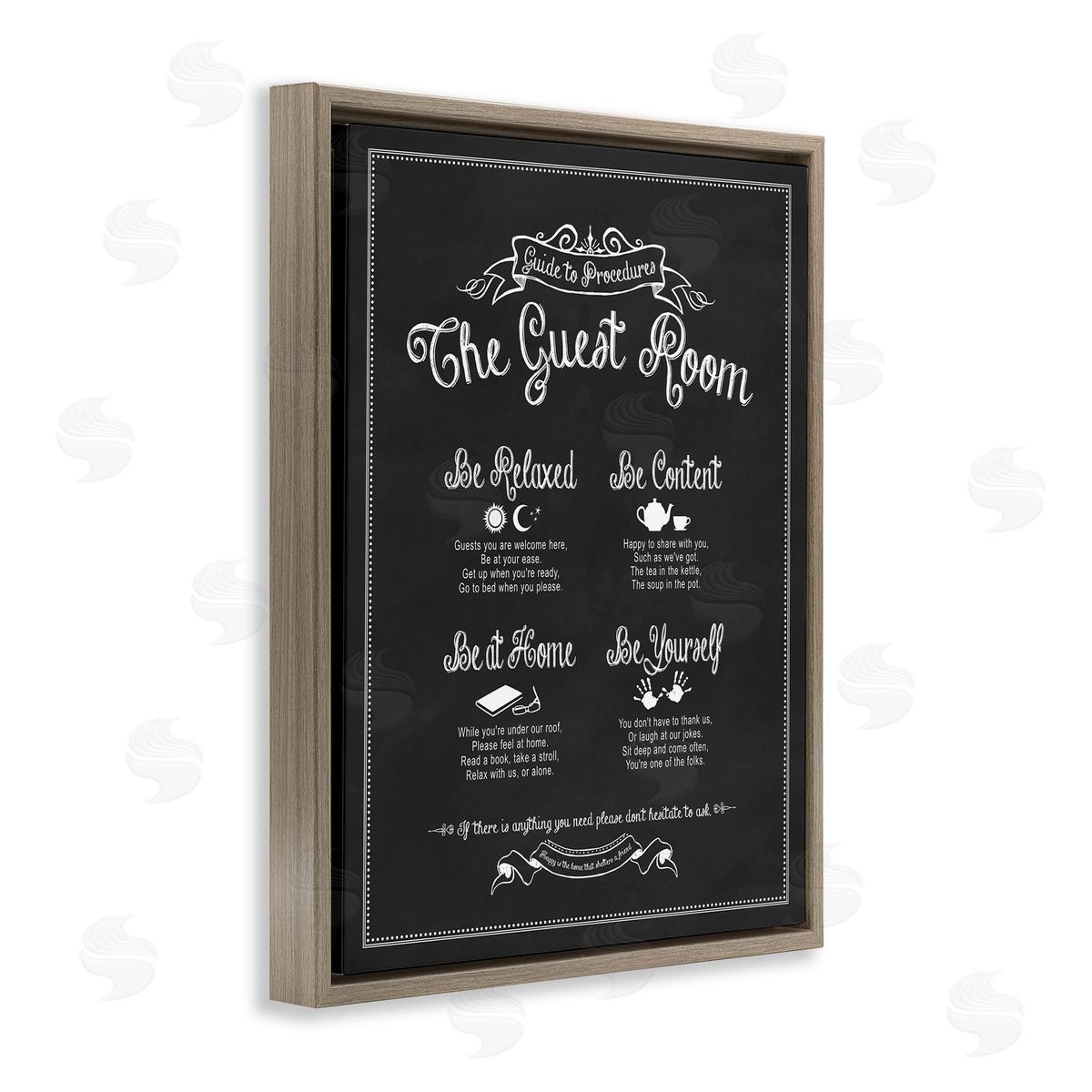 The Guest Room Guide Brown Floating Frame Canvas Wall Art, Home Decor by Lettered and Lined