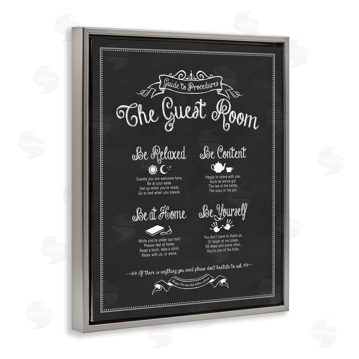 The Guest Room Guide Grey Floating Frame Canvas Wall Art, Home Decor by Lettered and Lined