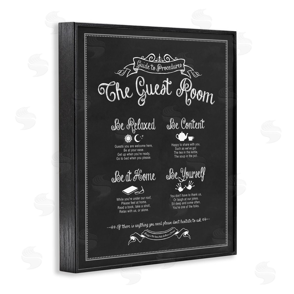 The Guest Room Guide Black Frame Print Wall Art, Home Decor by Lettered and Lined