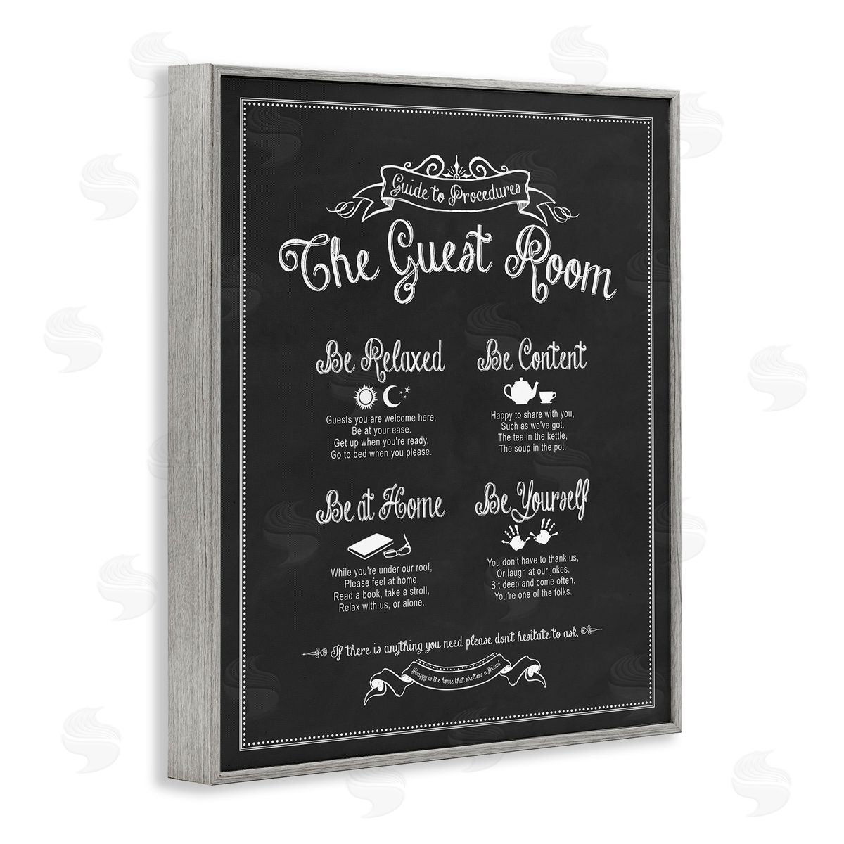 The Guest Room Guide Grey Frame Print Wall Art, Home Decor by Lettered and Lined