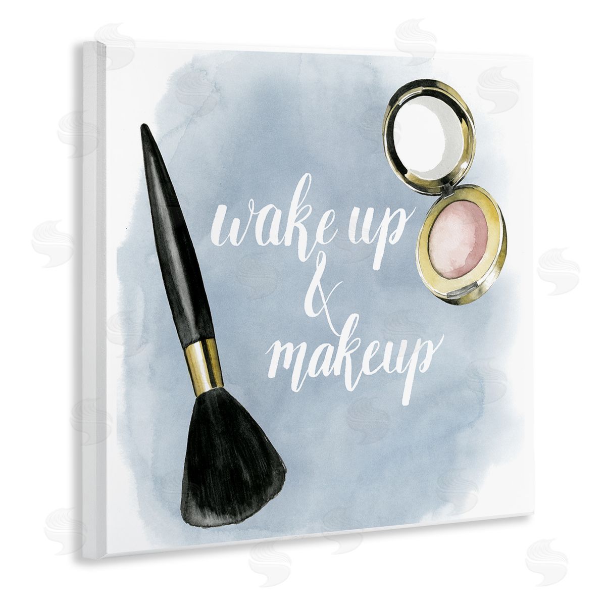 Watercolor Wake Up & Make Up Wood Plaque Wall Art, Home Decor by Grace Popp