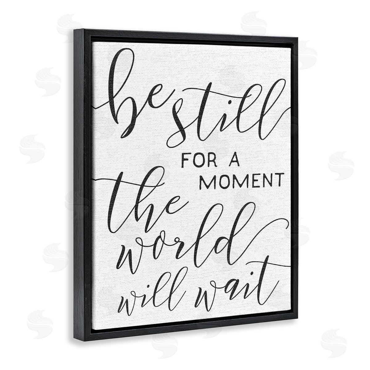 Be Still Relaxing Typography Black Floating Frame Canvas Wall Art, Home Decor by Stupell Studio