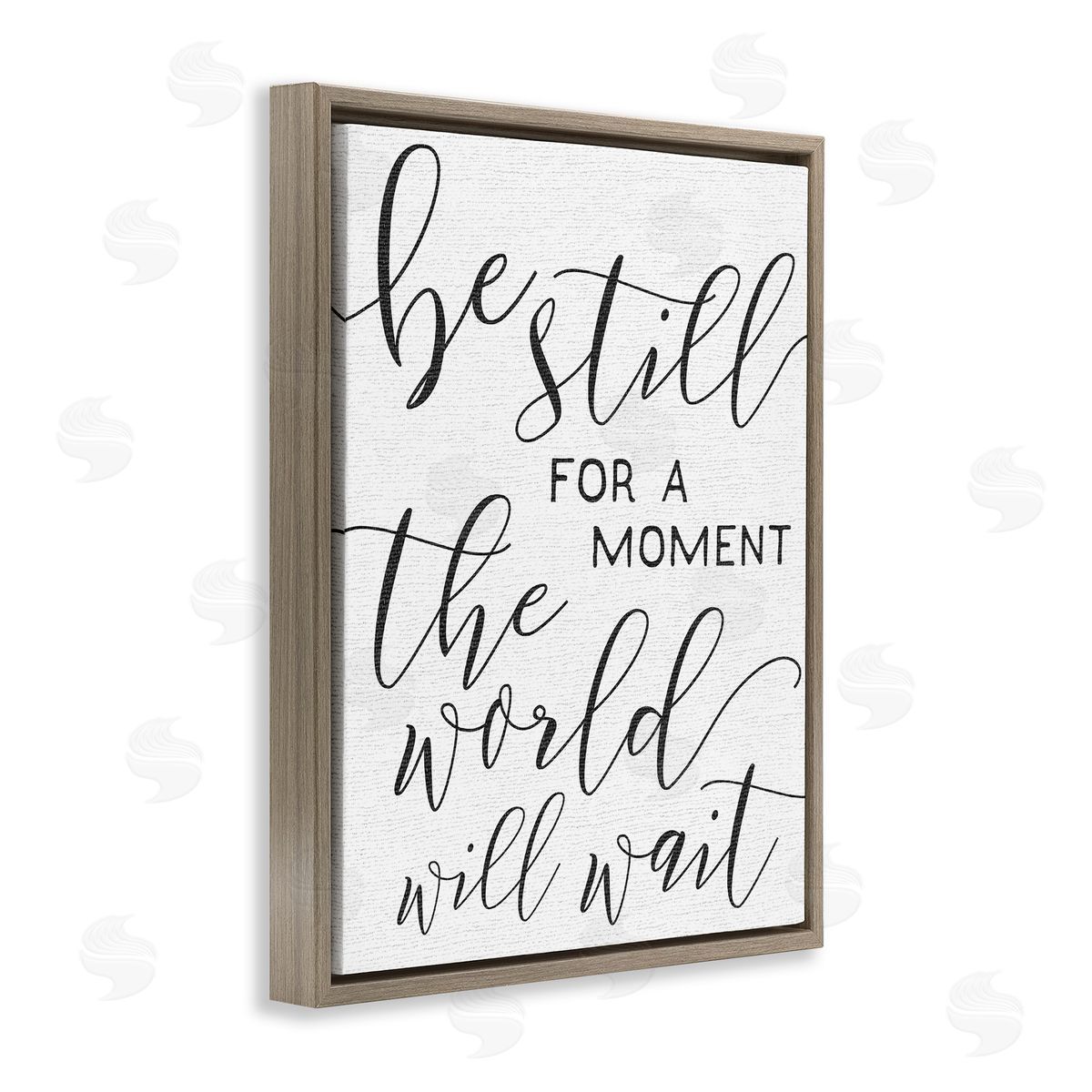 Be Still Relaxing Typography Brown Floating Frame Canvas Wall Art, Home Decor by Stupell Studio