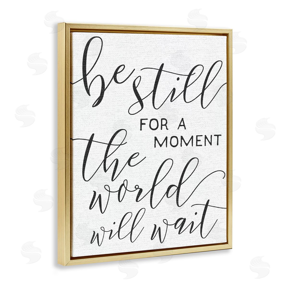 Be Still Relaxing Typography Gold Floating Frame Canvas Wall Art, Home Decor by Stupell Studio