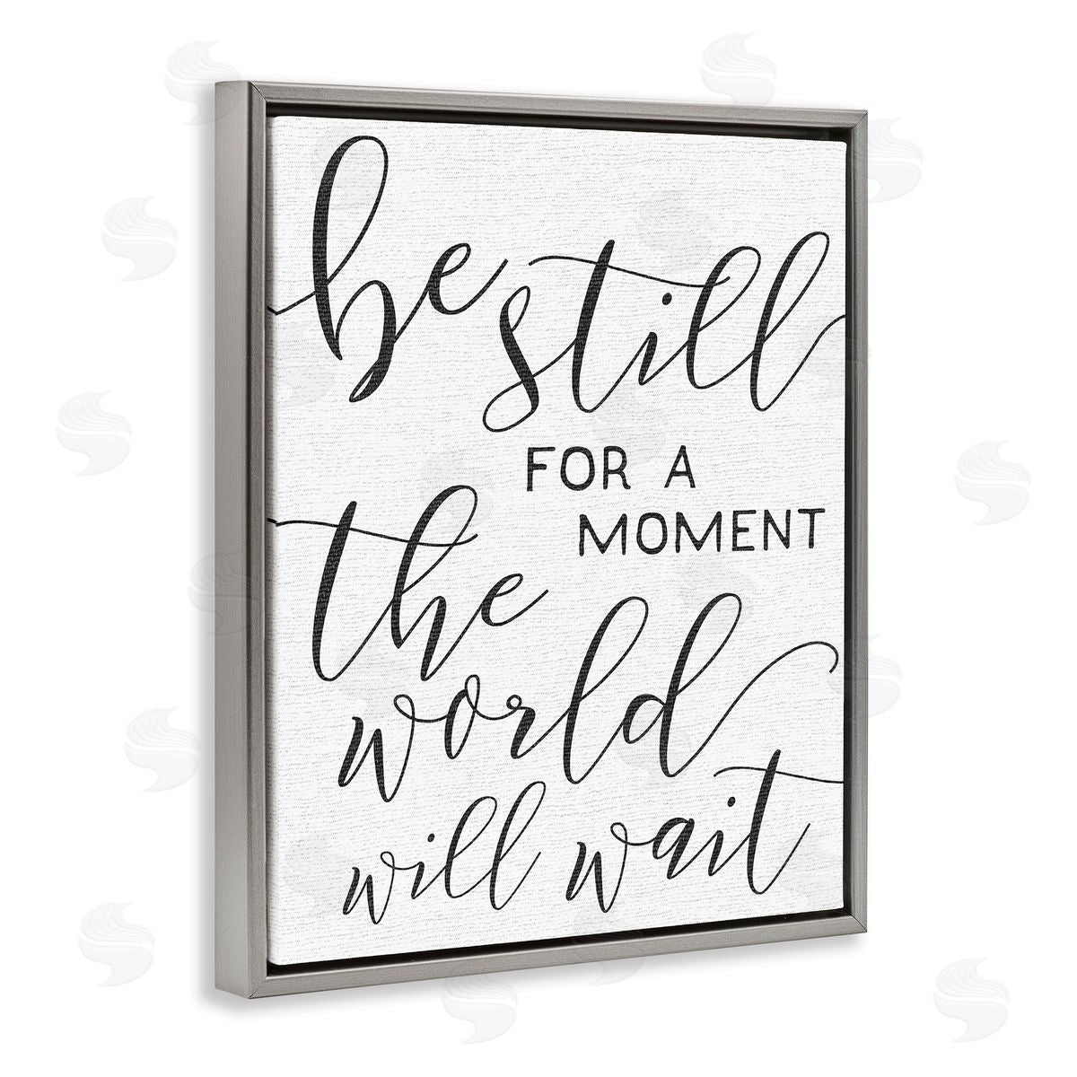 Be Still Relaxing Typography Grey Floating Frame Canvas Wall Art, Home Decor by Stupell Studio