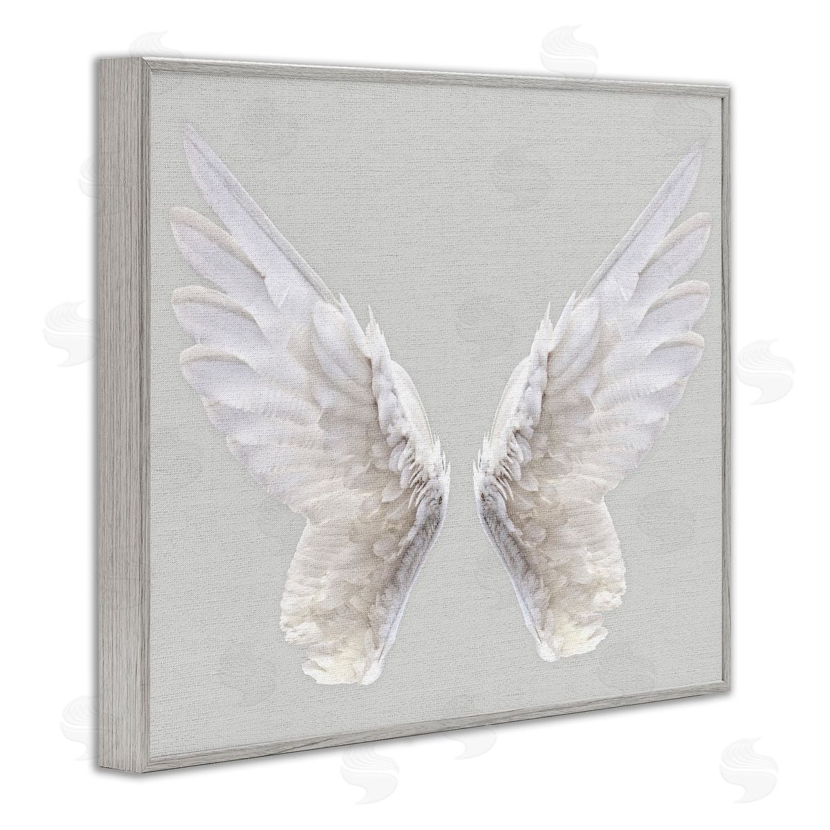 Angel Wings on Grey Grey Frame Print Wall Art, Home Decor by Stupell Studio