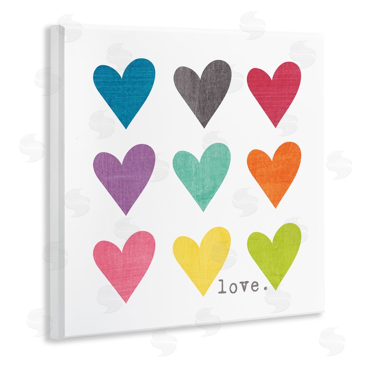 Alternating Patterned Hearts Wood Plaque Wall Art, Home Decor by Alli Rogosich