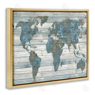Jamie MacDowell | Slate Blue & Tan World Map