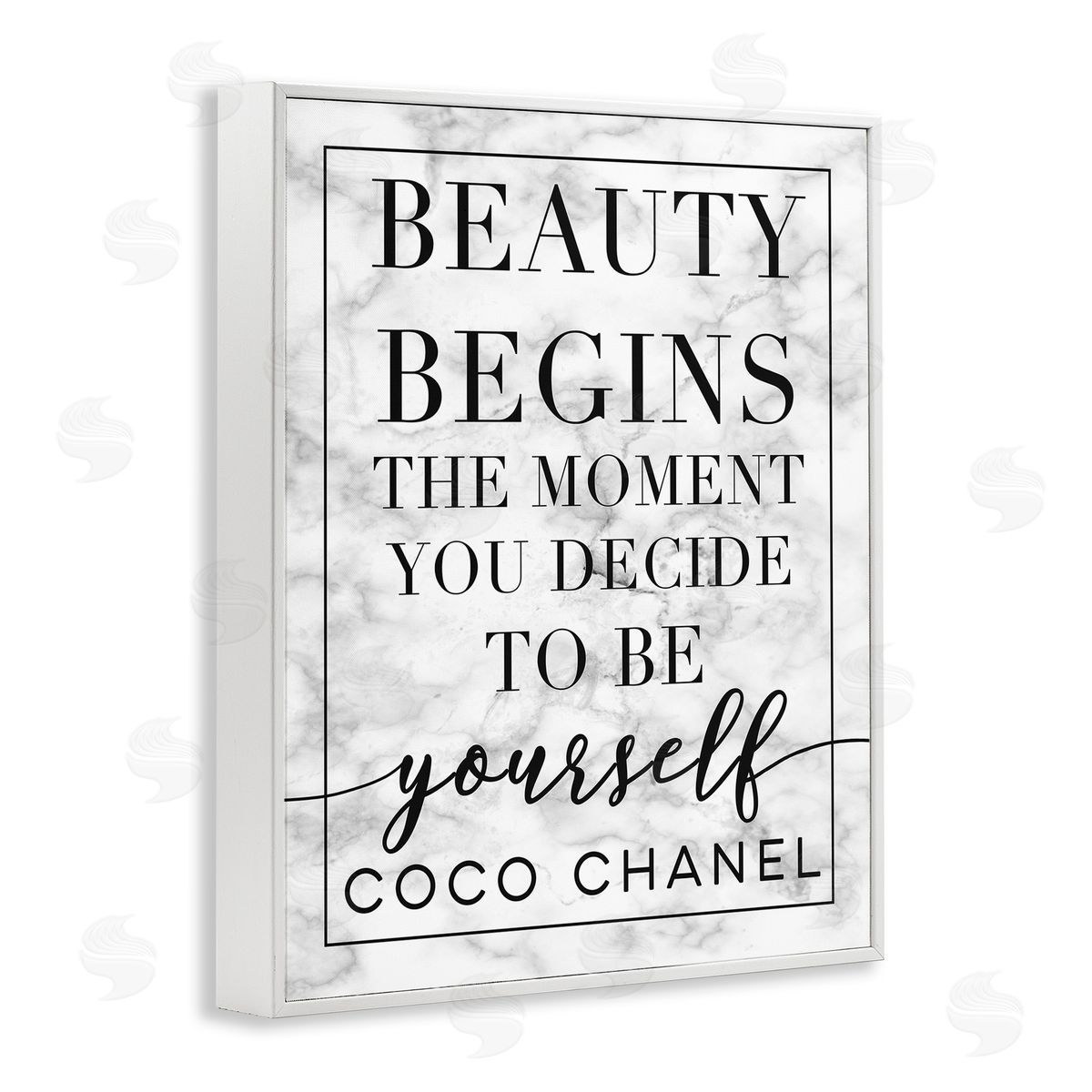 Beauty Begins Inspiring Quote White Frame Print Wall Art, Home Decor by Stupell Studio