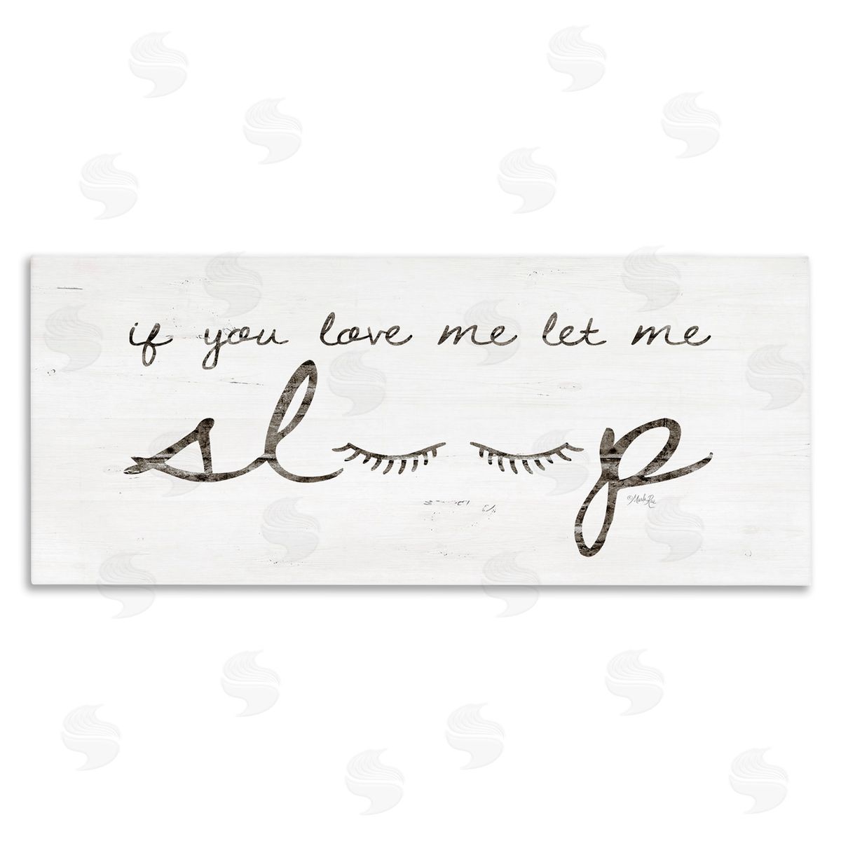 Let Me Sleep Phrase with Eyelashes Canvas Wall Art, Home Decor by Marla Rae