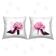 Grace Popp | Glam Fashion Heels Pink Black Flower Shoes